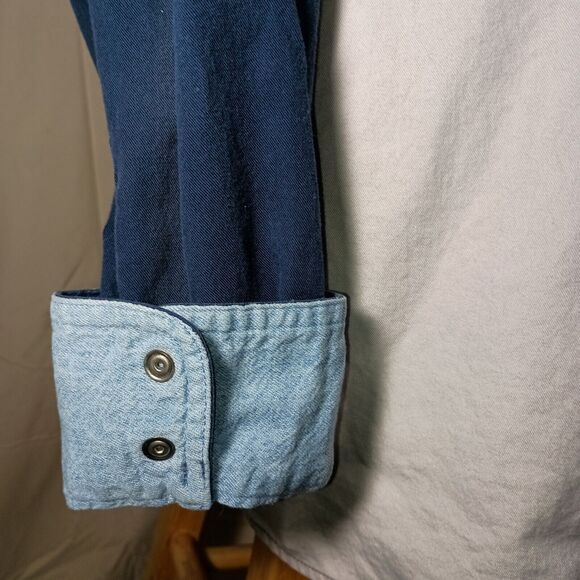 Vintage Wrangler Western Shirt Men’s XL Colorblock Snap Button Aztec Brushpopper - Picture 15 of 16